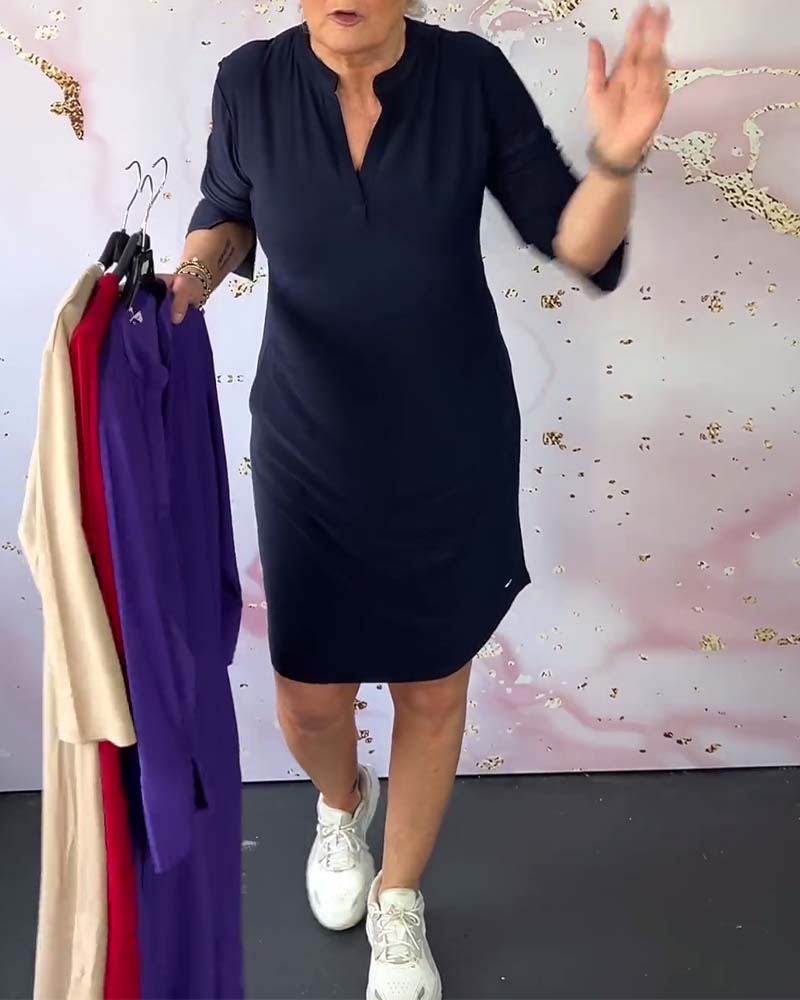 Camille – robe classique à col en V