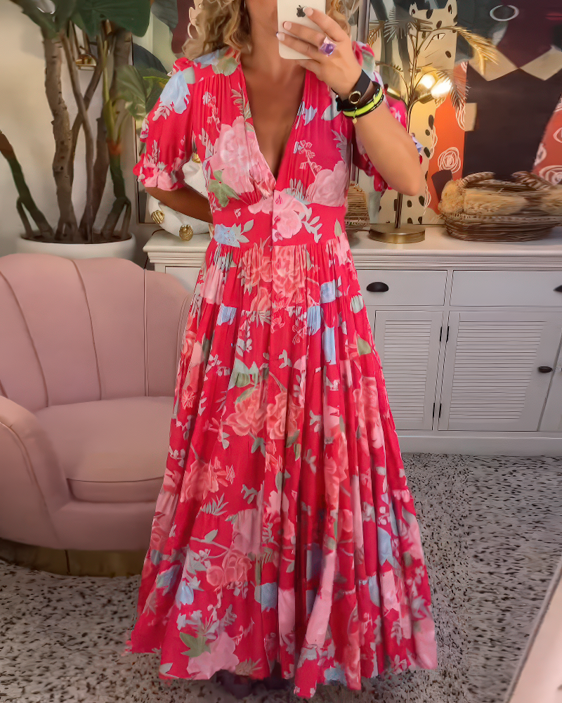 Victoire - robe à imprimé floral avec poches