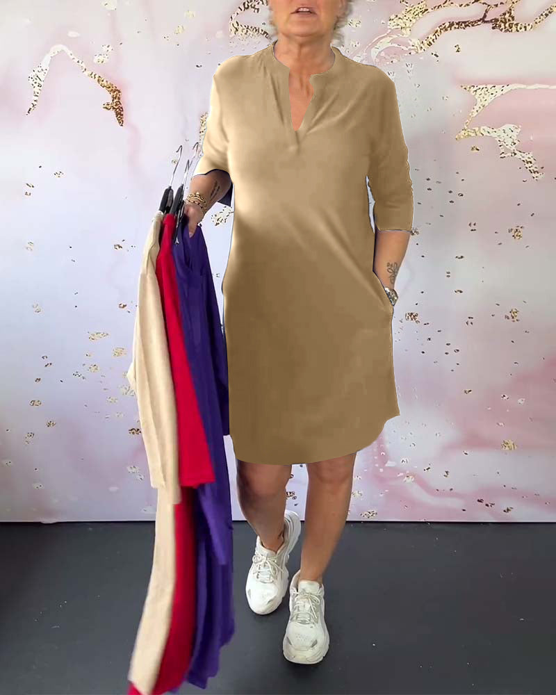 Camille – robe classique à col en V