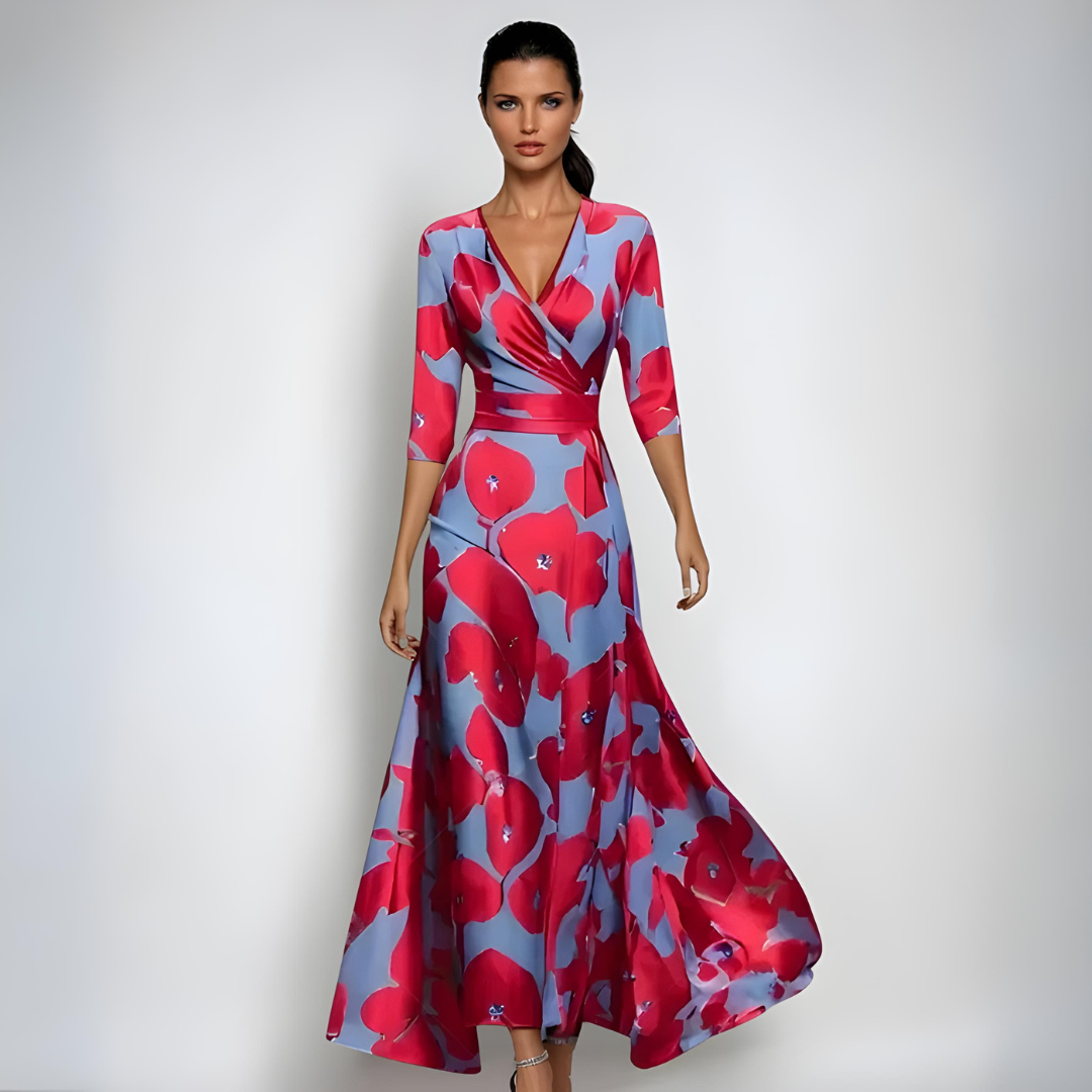 Lucie | Élégante Robe Évasée à Motif Floral