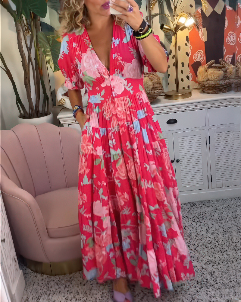 Victoire - robe à imprimé floral avec poches