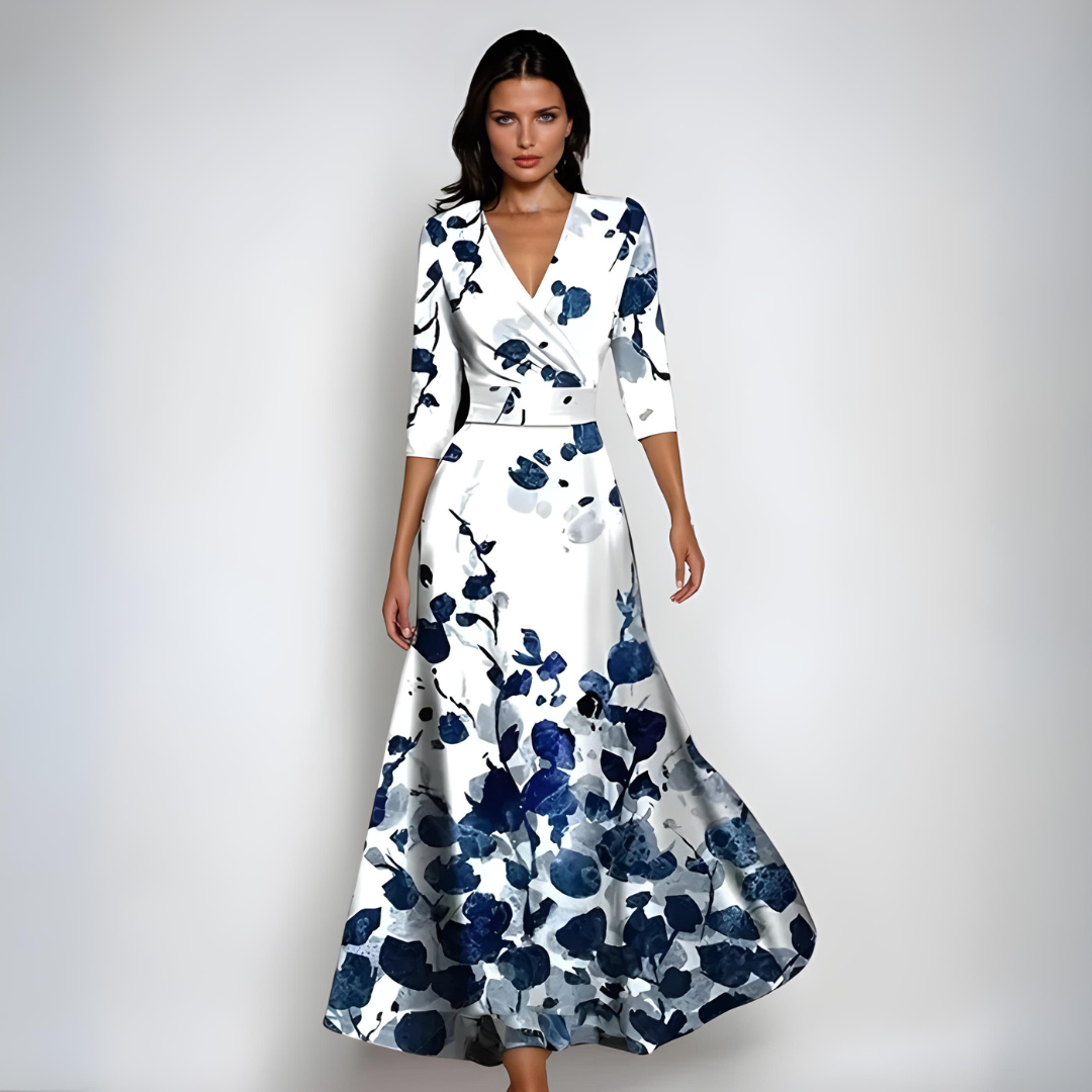 Lucie | Élégante Robe Évasée à Motif Floral