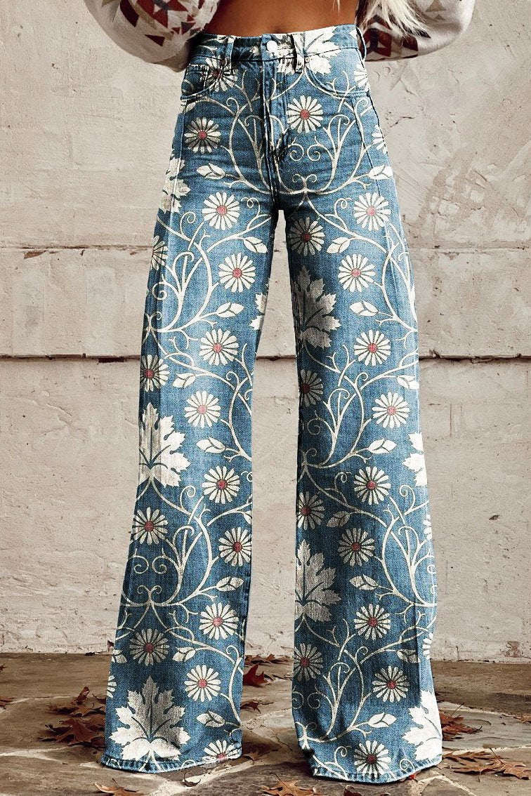 ISABELLE | Élégants Pantalons Boho à Motif Floral
