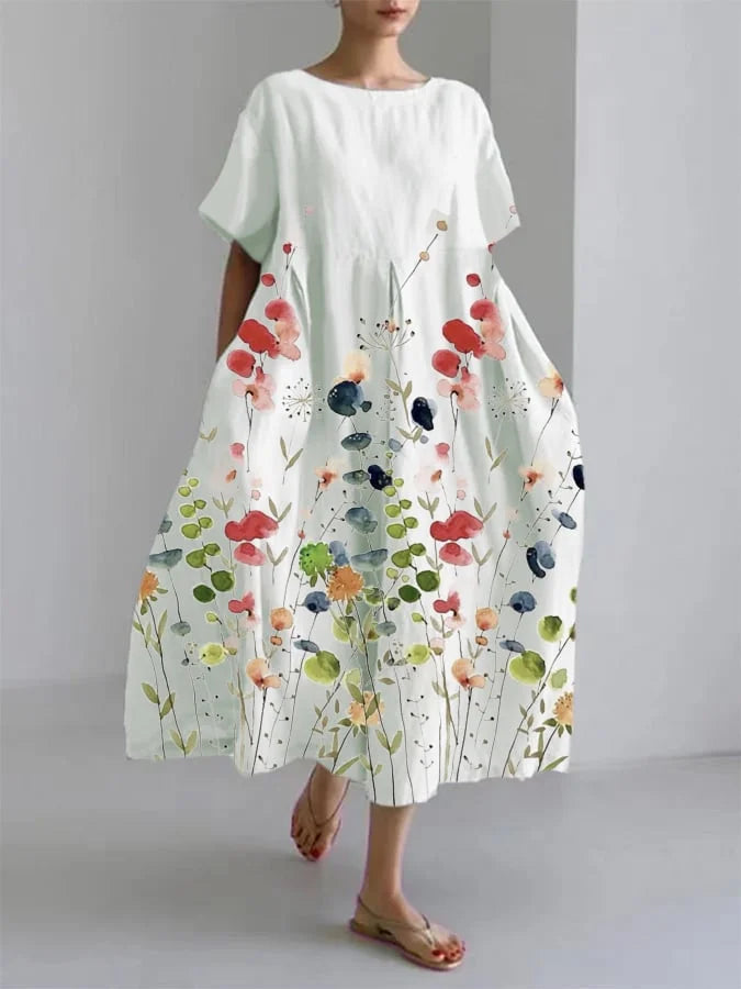 LILIANA | Robe Longue Fleurie Décontractée