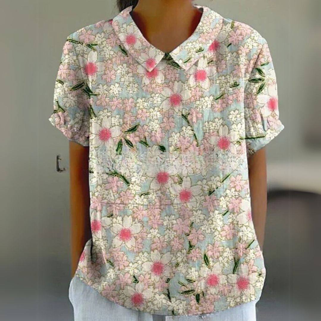 Málinka | Chemisier en lin à motifs floraux pour un look décontracté