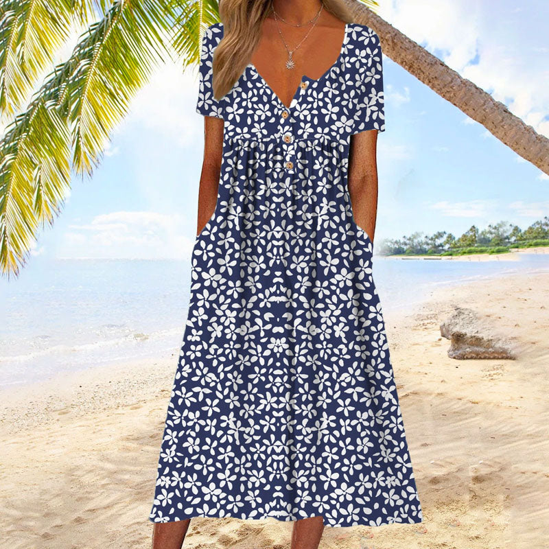 Aubrey - Robe Décontractée à Imprimé Floral