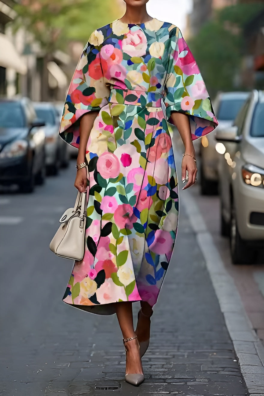 Elin ™ Robe Longue Femme - Élégance Florale pour un Confort au Quotidien