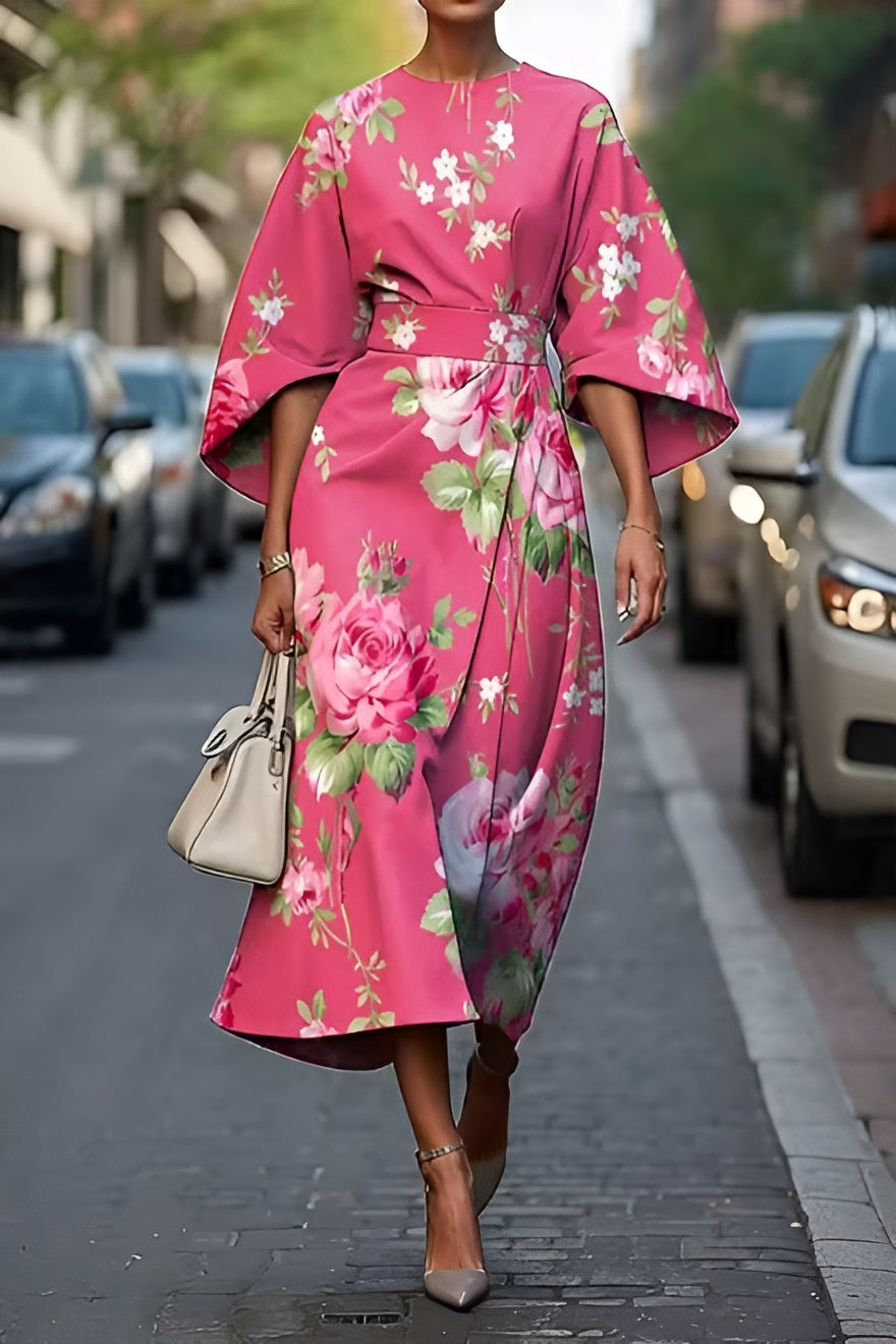 Elin ™ Robe Longue Femme - Élégance Florale pour un Confort au Quotidien