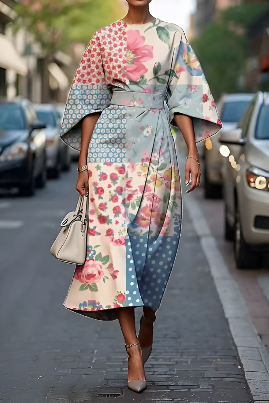 Elin ™ Robe Longue Femme - Élégance Florale pour un Confort au Quotidien