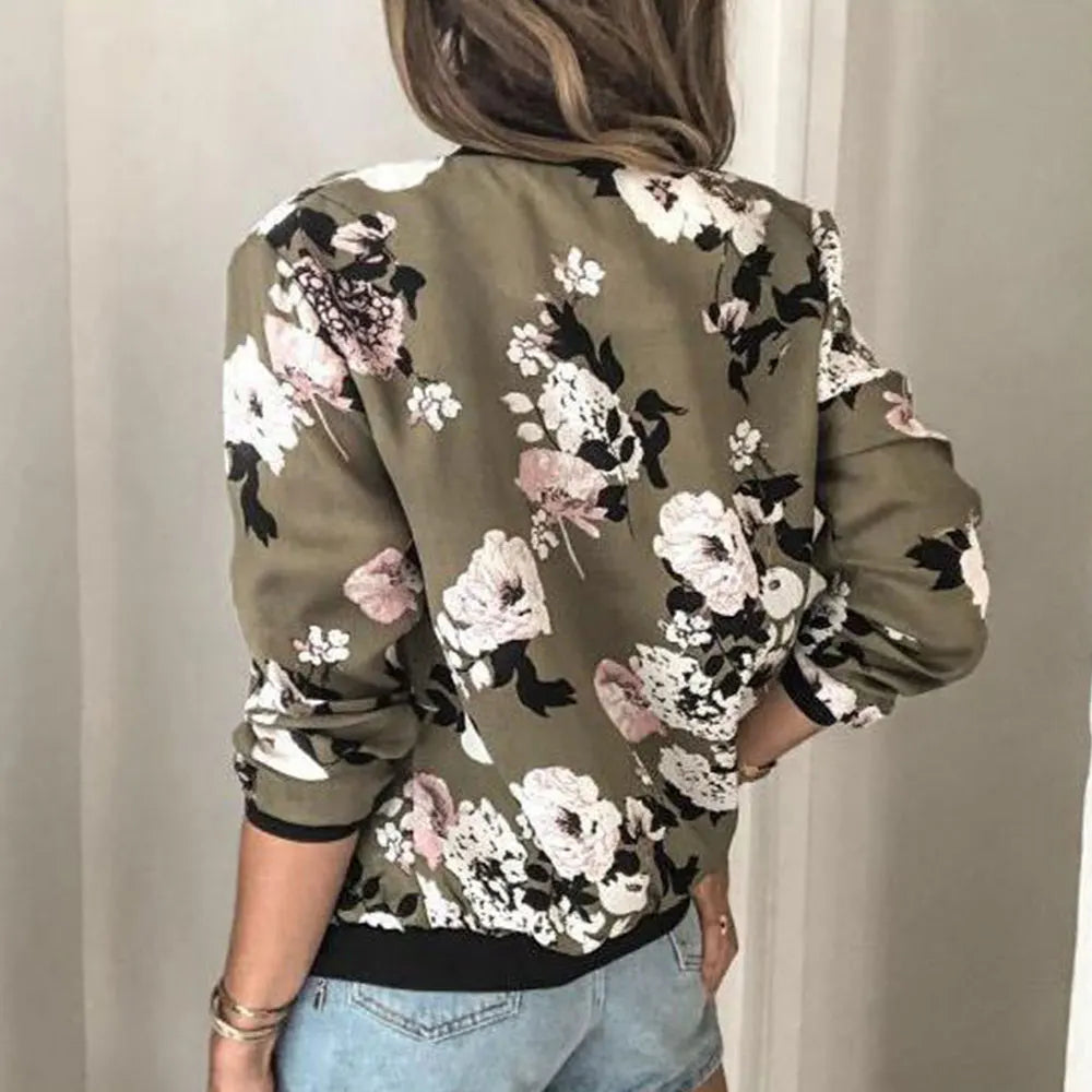 Hazel | Veste bomber à motif floral chic