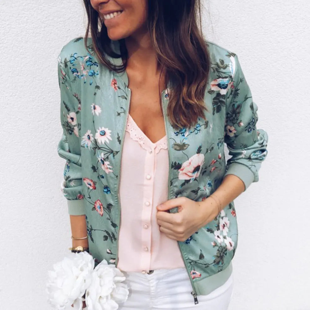 Hazel | Veste bomber à motif floral chic