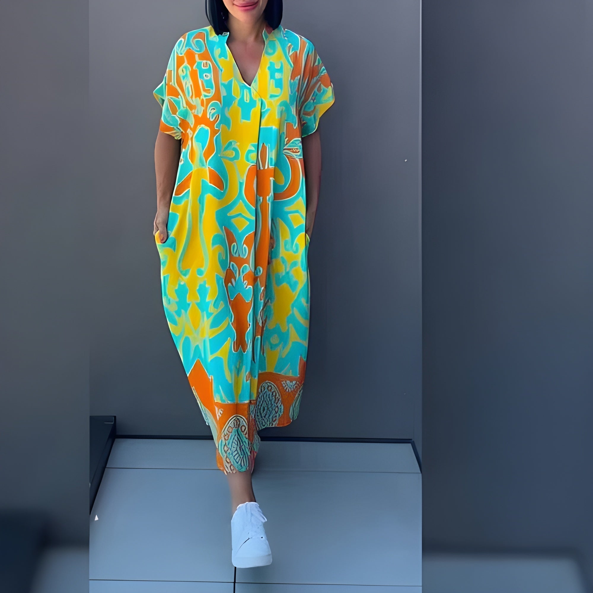 Nia™ Robe Longue Fleurie pour Femme - Confort Optimal pour un Été Élégant