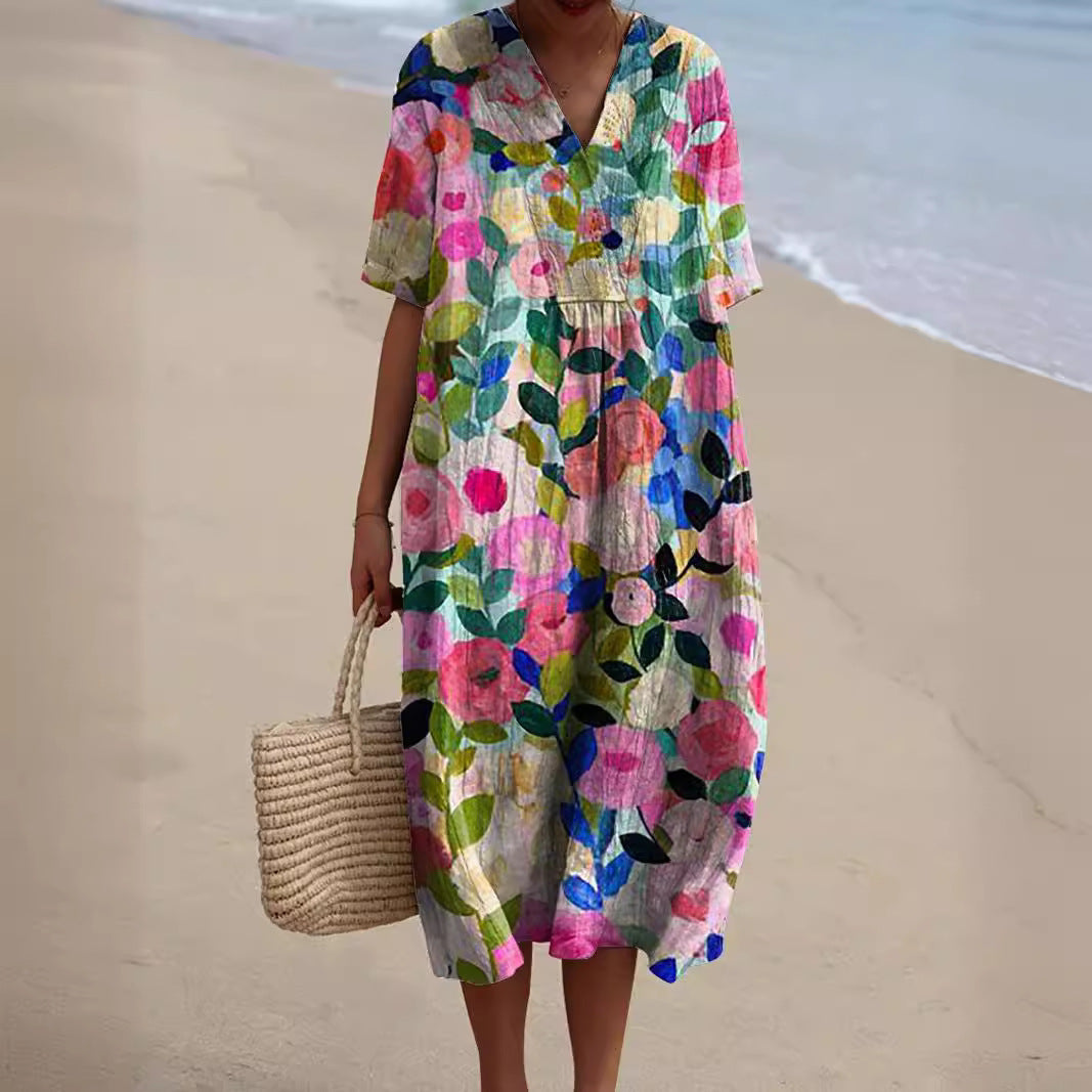 Luna - Robe d'été florale colorée