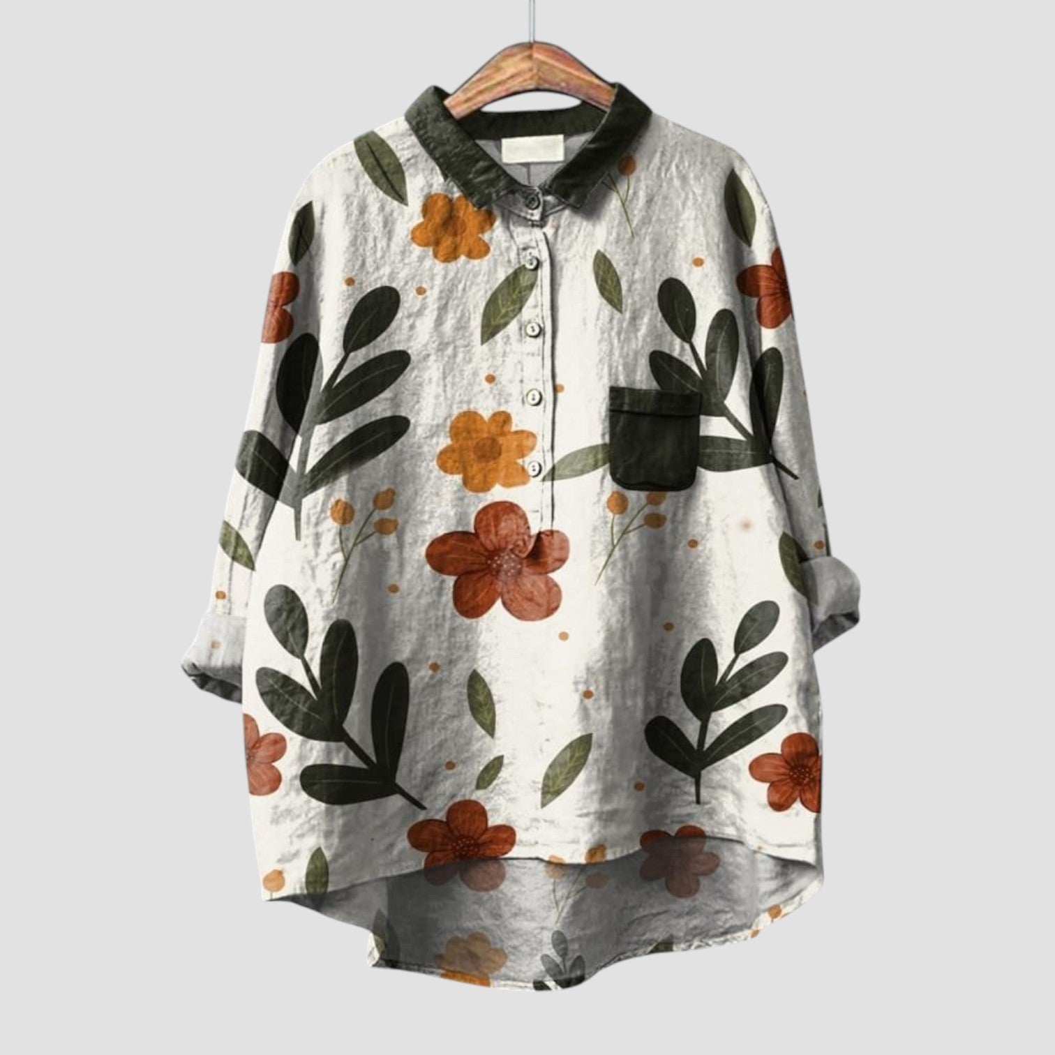CLARISSA | Chemise Oversize à Imprimé Floral au Style Naturel et Authentique