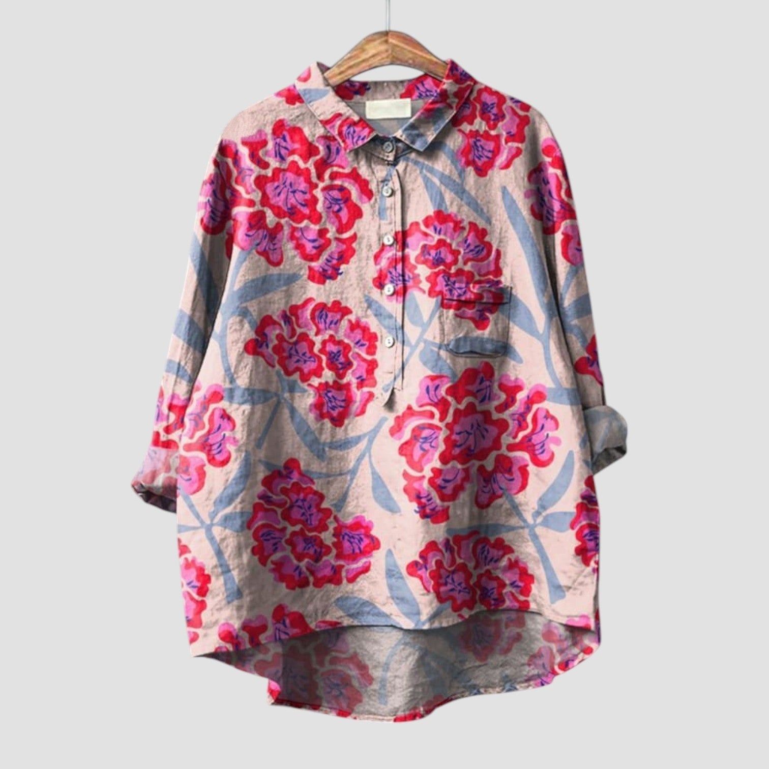 Renata | Chemise florale oversize pour femme alliant audace et confort fluide