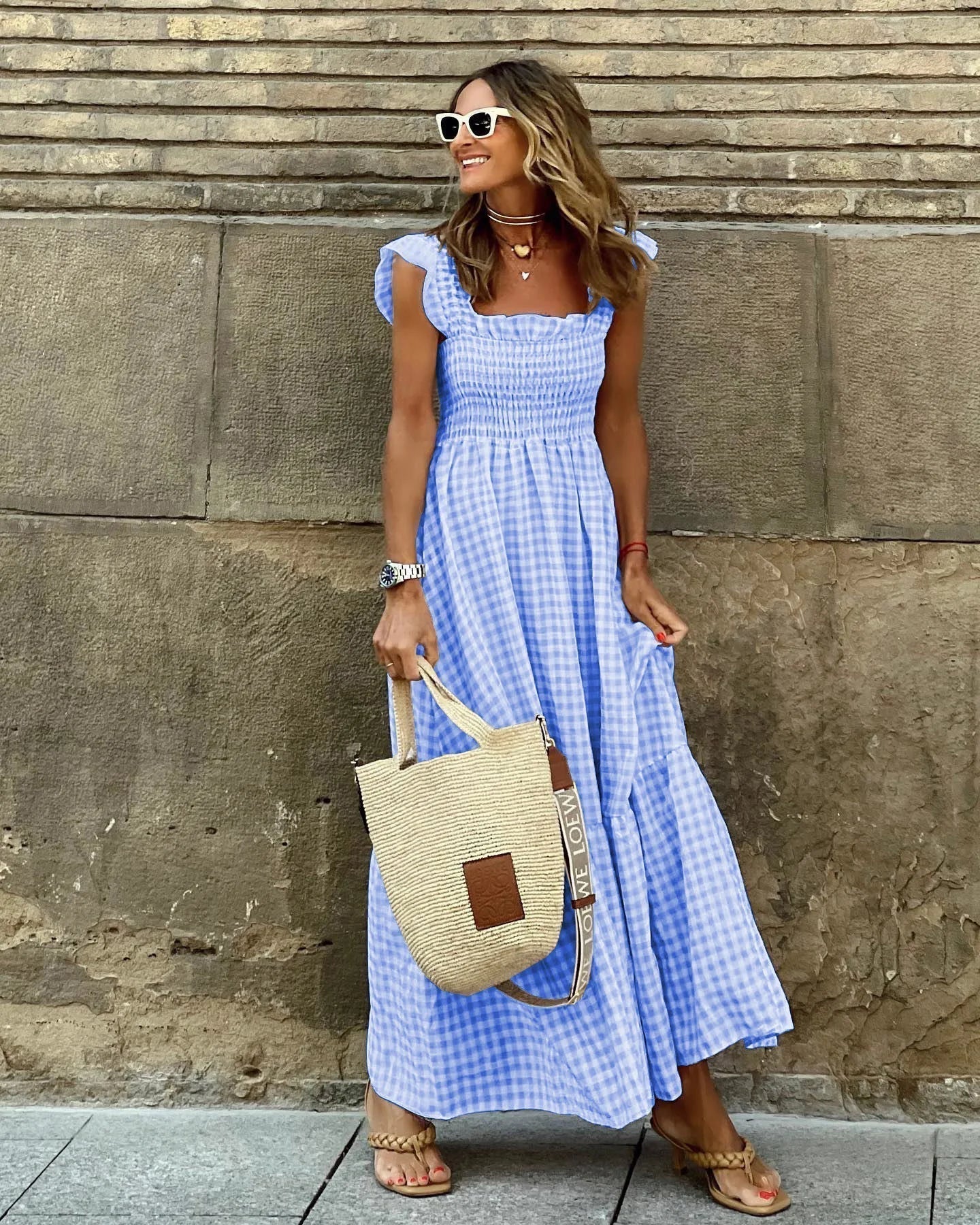 FRANCESCA | Robe à Carreaux au Style Rétro pour Élégance Instantanée et Confort au Quotidien