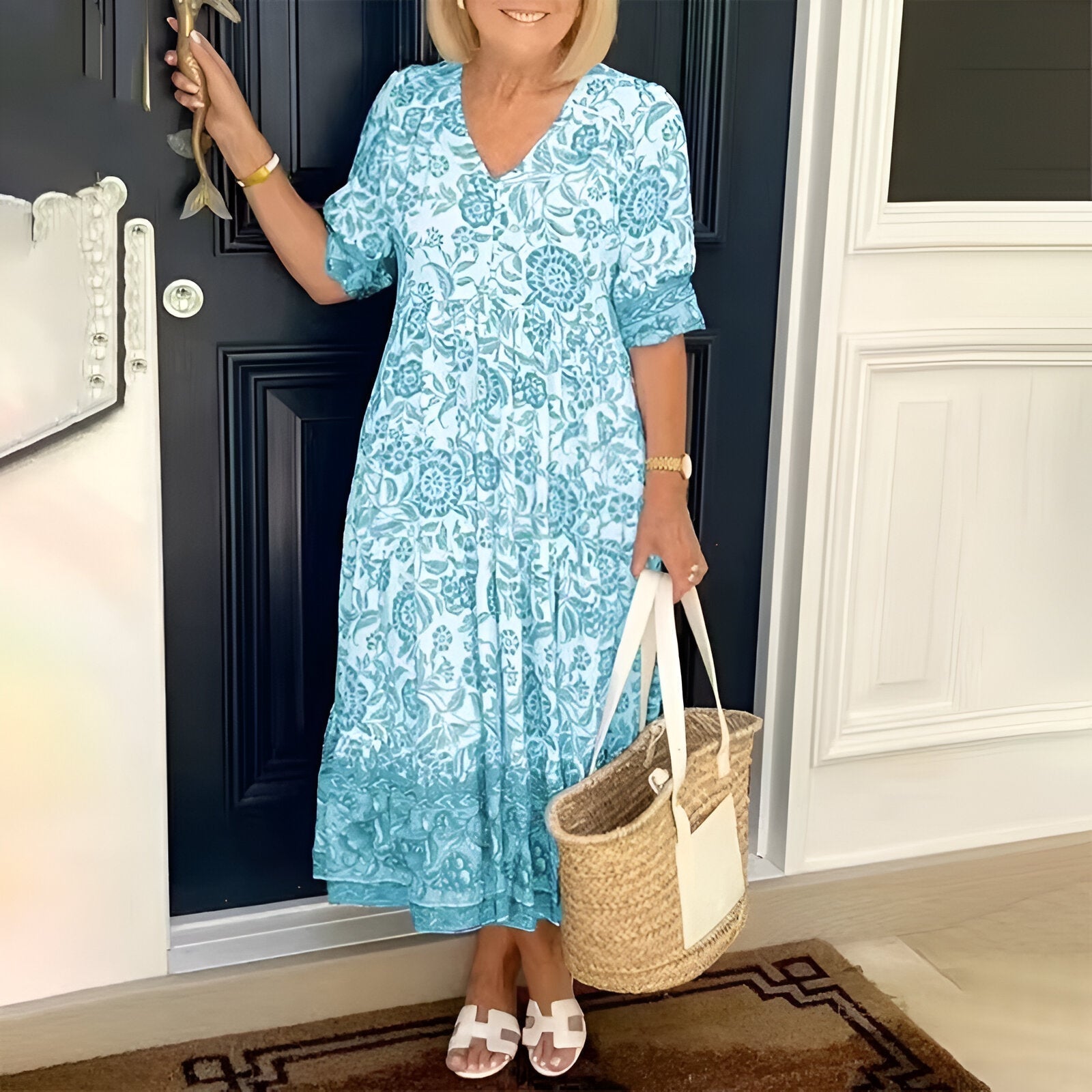 Lucinda | Élégante robe maxi à motifs floraux