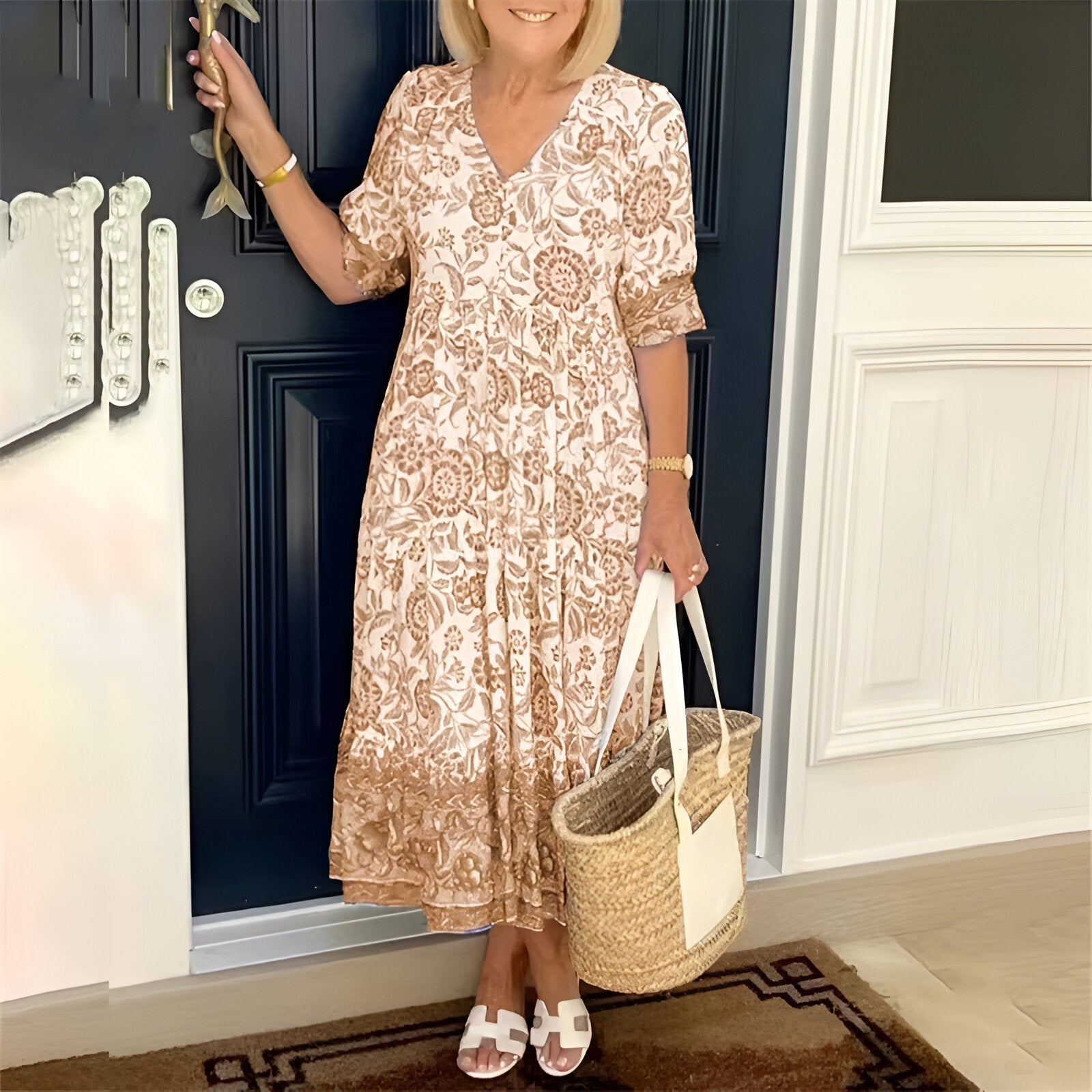 Lucinda | Élégante robe maxi à motifs floraux