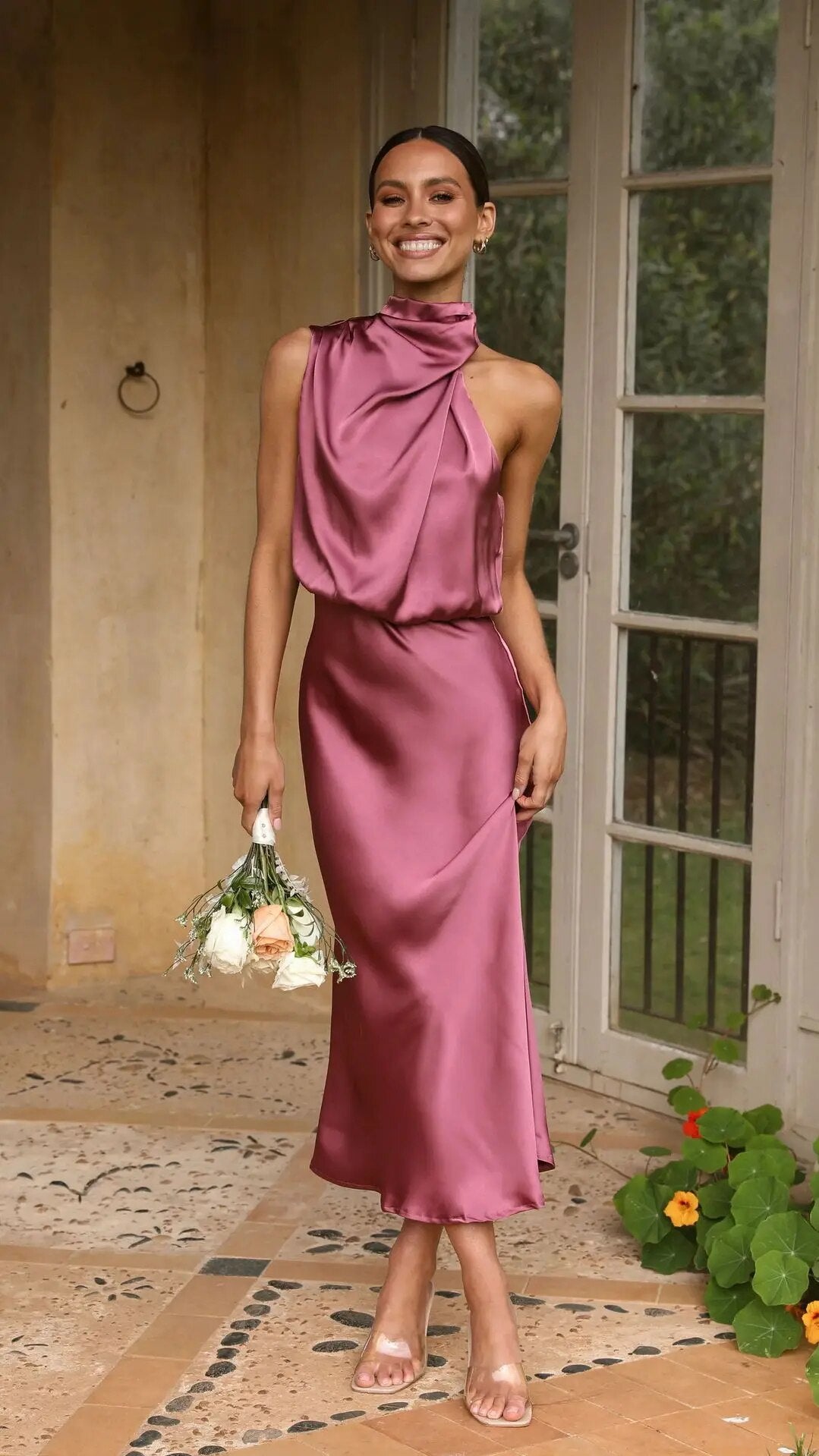 Linnéa ™ - Élégante Robe Longue en Satin pour Femme, Parfaite pour l'Été