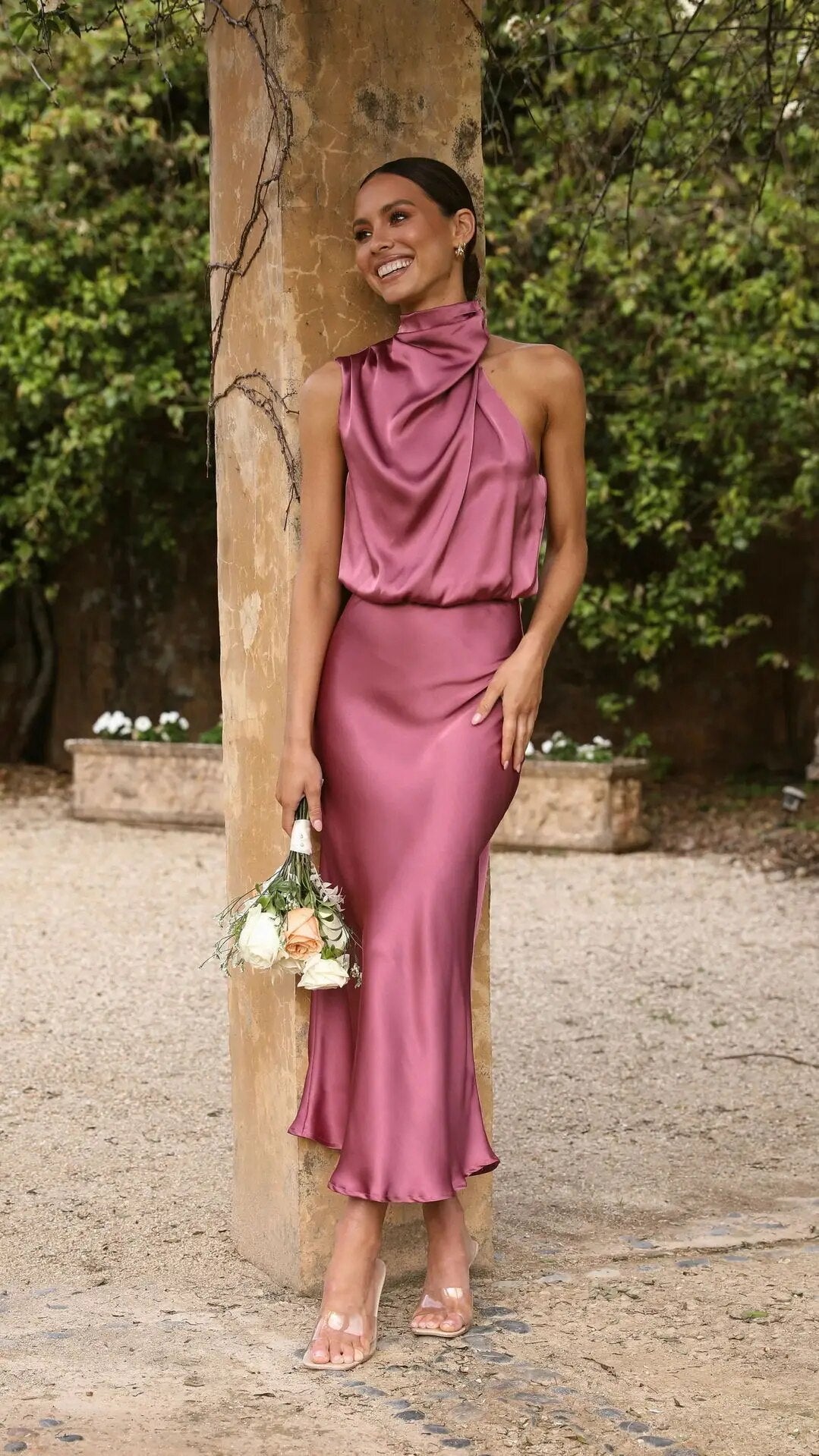 Linnéa ™ - Élégante Robe Longue en Satin pour Femme, Parfaite pour l'Été