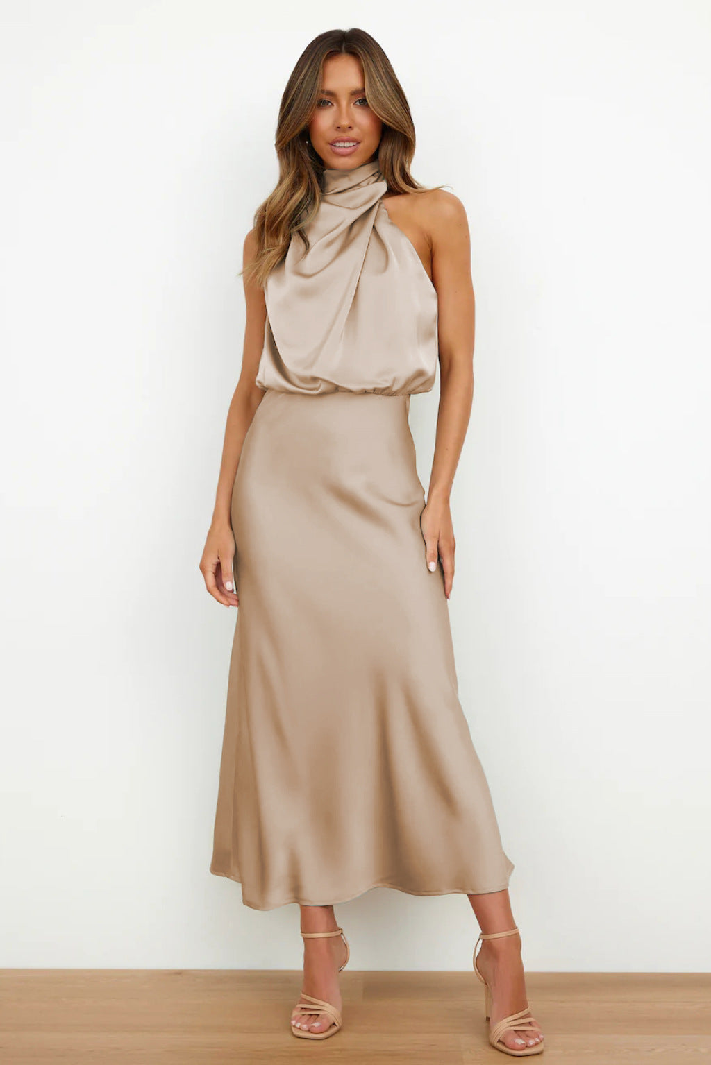 Valeria™ | Long Halter Neck Dress