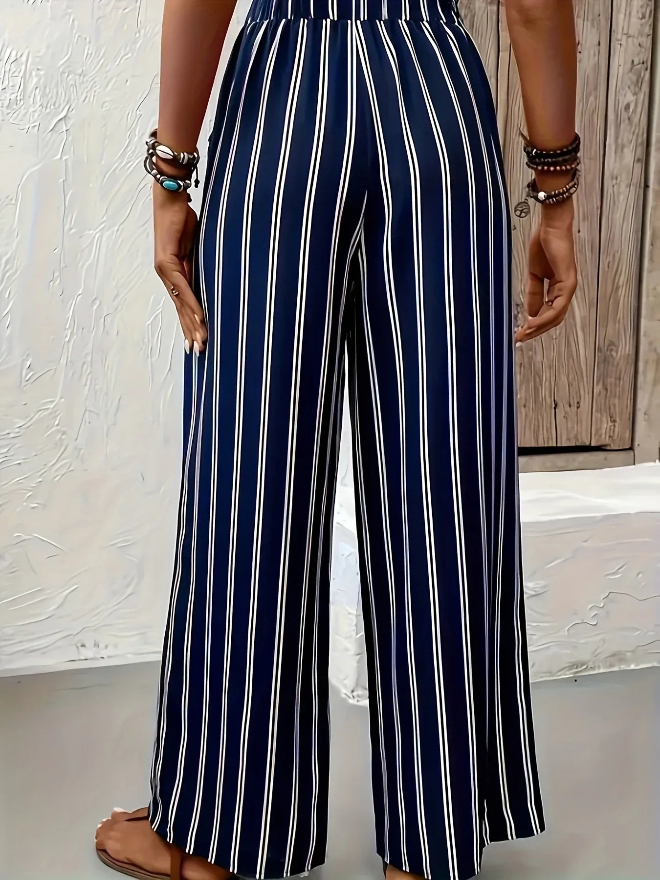 Abby | Pantalon rayé élégant avec des jambes larges