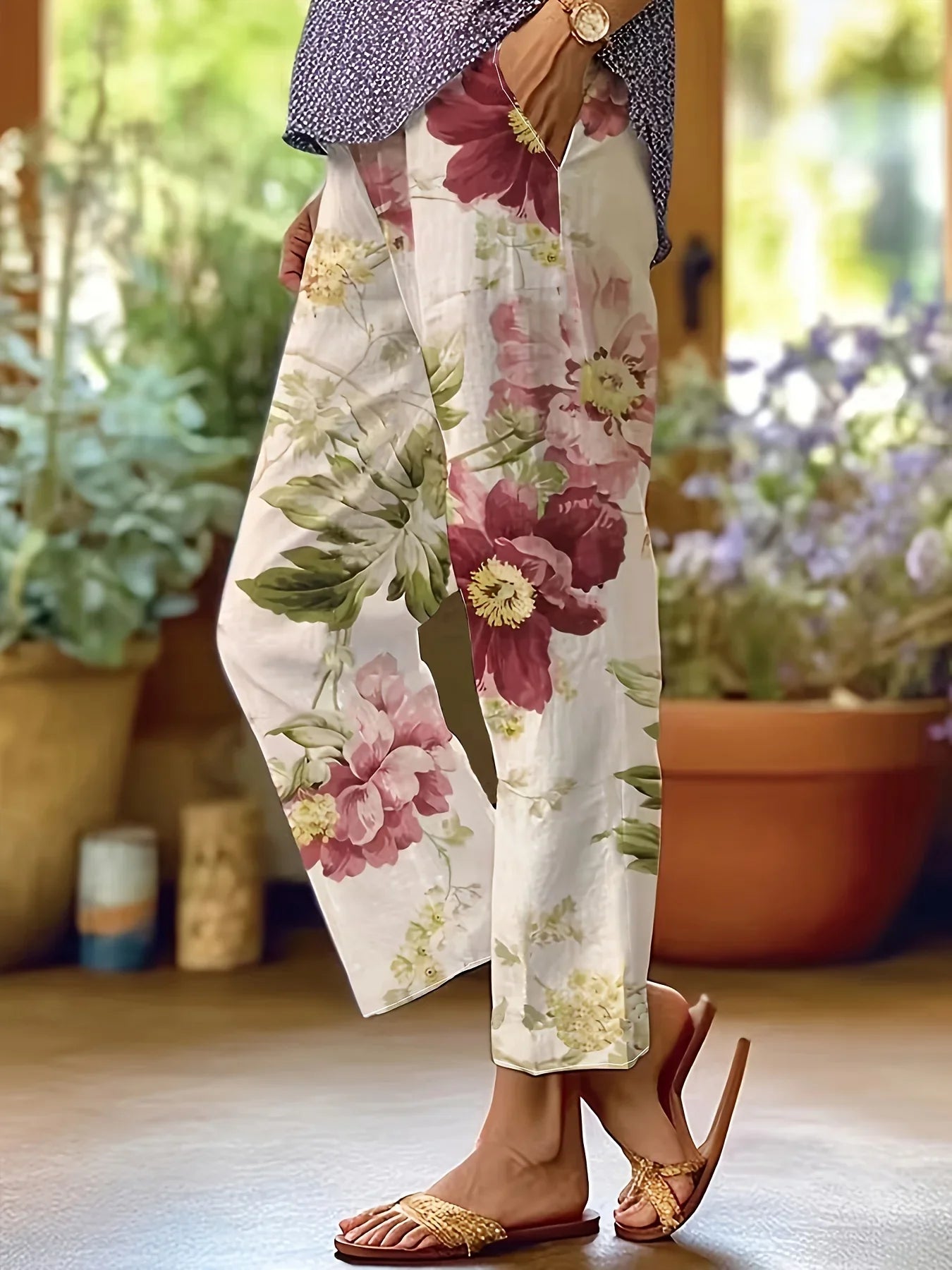 Hailey | Pantalon léger à motif floral