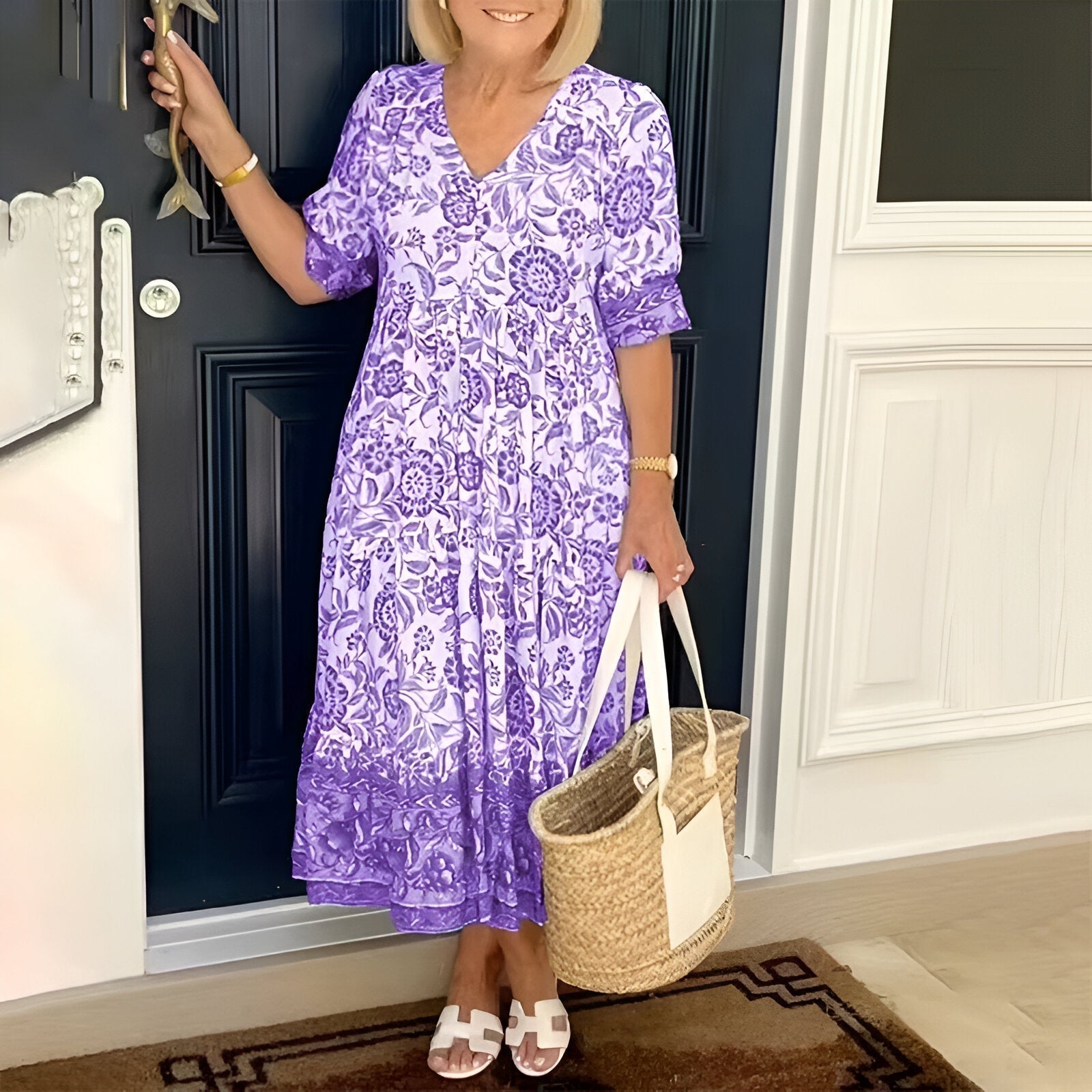 Lucinda | Élégante robe maxi à motifs floraux