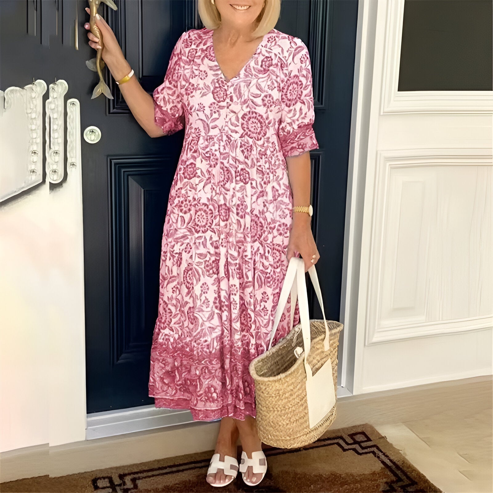 Lucinda | Élégante robe maxi à motifs floraux