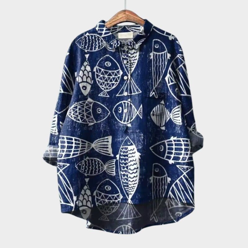 LUCIANA | Blouse Oversize avec Chats Stylisés pour un Confort Quotidien Inégalé