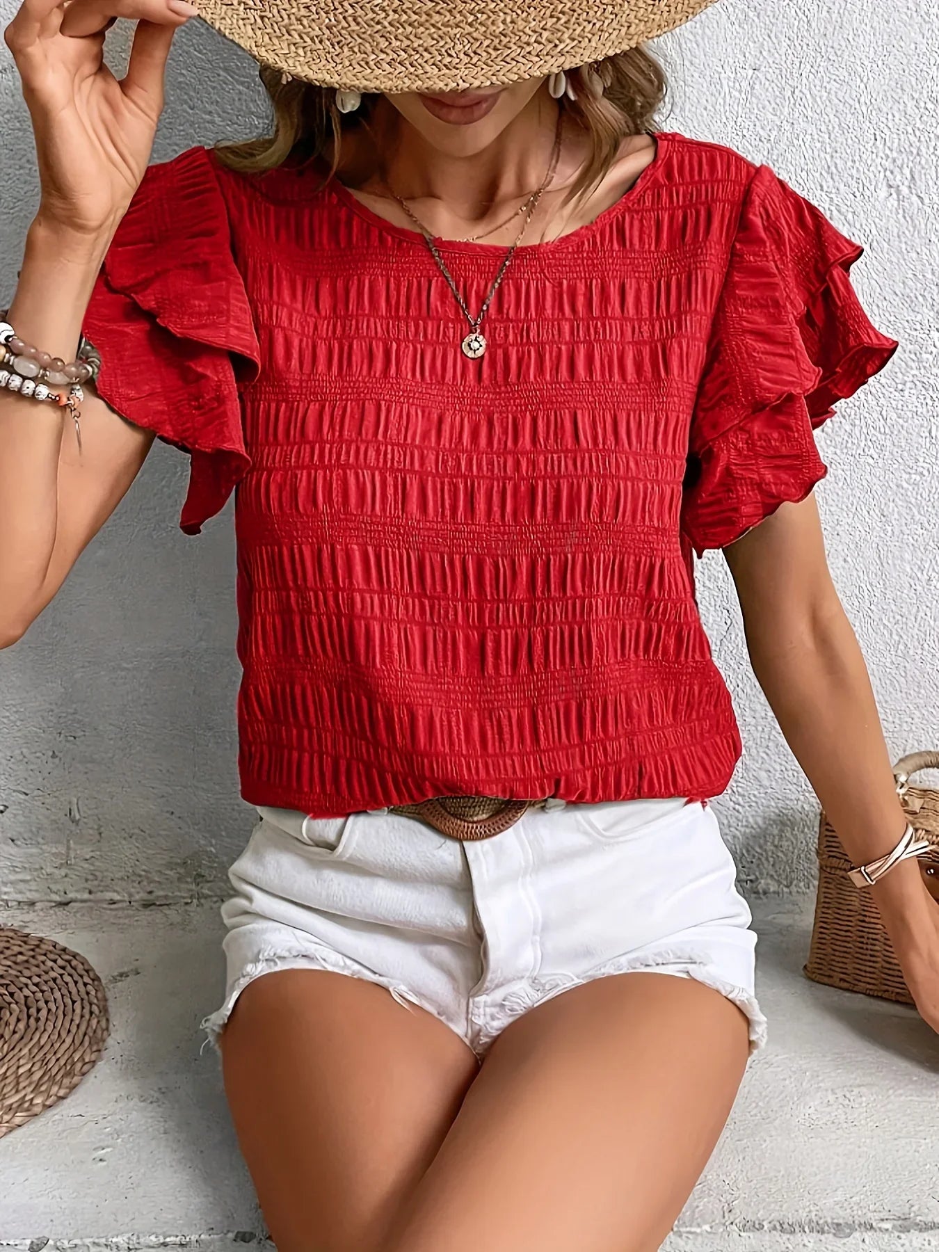 Charmaine | Blouse légère ornée de volants amusants