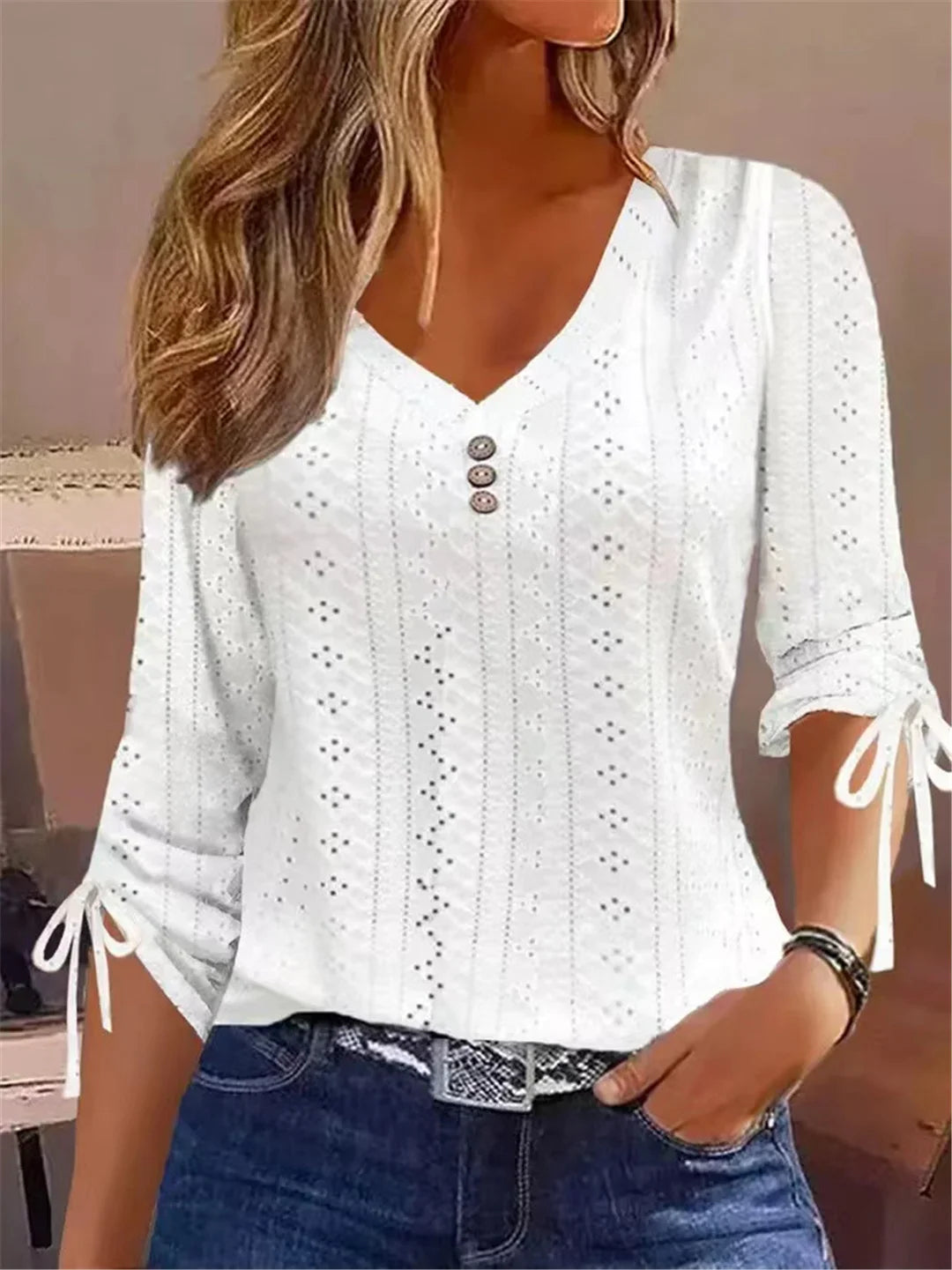 Maybelle | Élégante blouse à décolleté en V