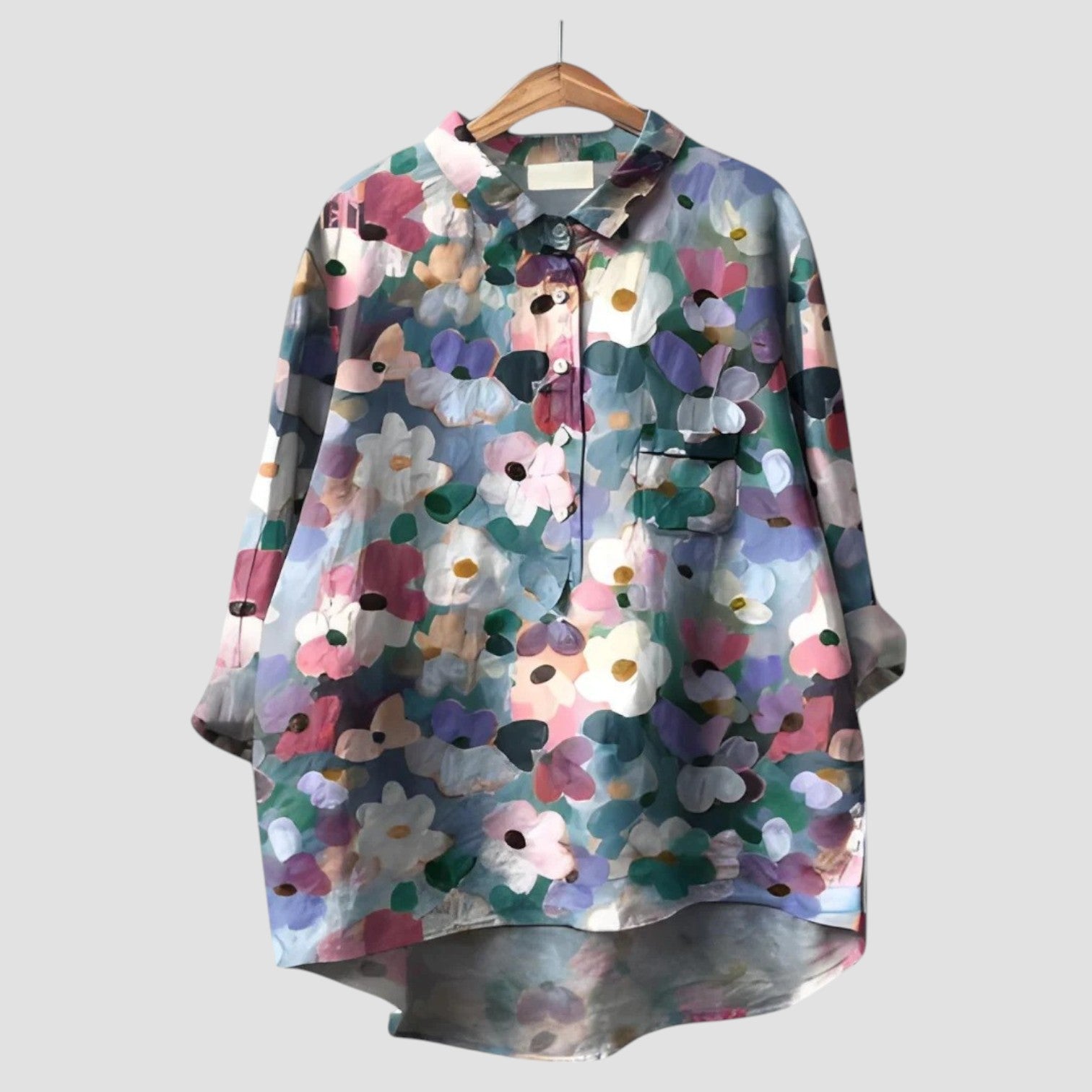 VERONICA ⏐ Chemise Oversize à Motif Floral Artistique