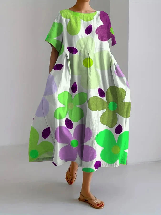 ELIANA | Robe Midi Fleurie Décontractée