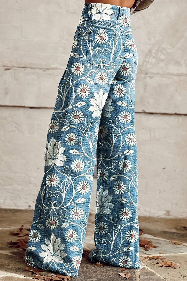 ISABELLE | Élégants Pantalons Boho à Motif Floral