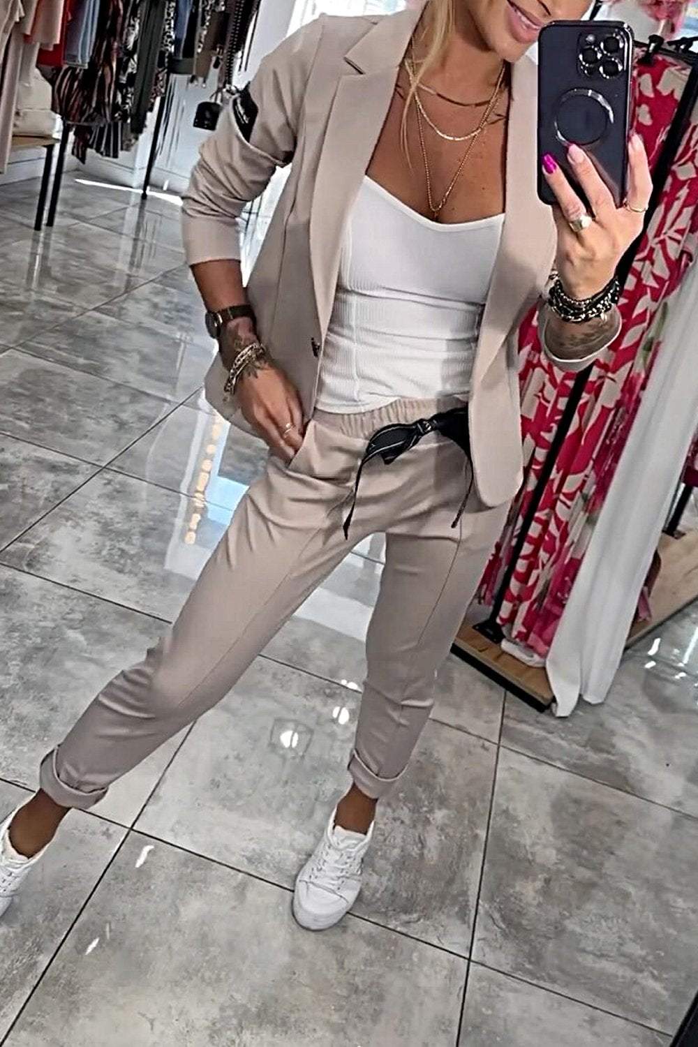Moxie | Ensemble Femme Deux Pièces avec Top et Veste Élastique