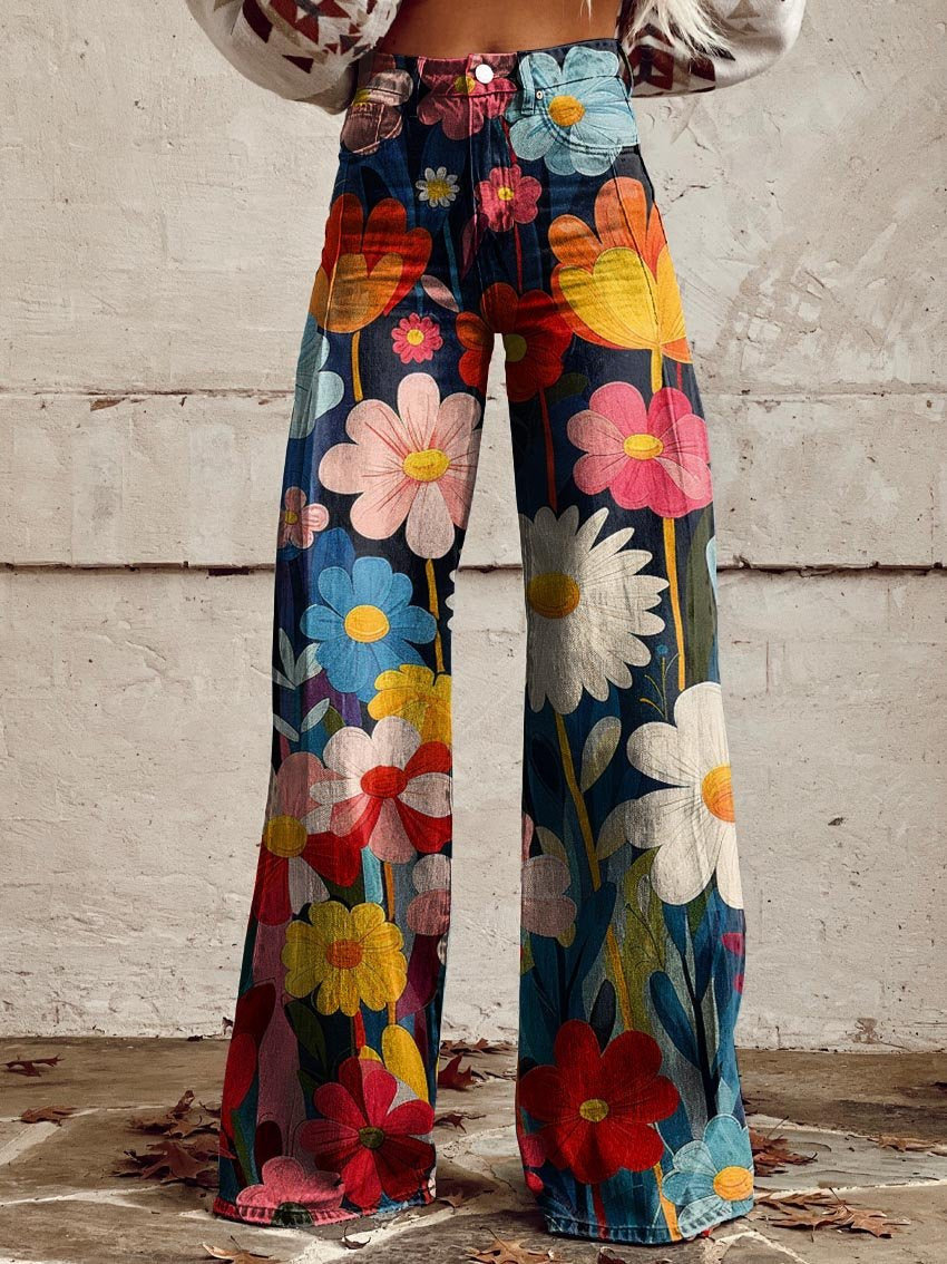JACQUELINE | Pantalons Élegants et Modernes à Motif Floral