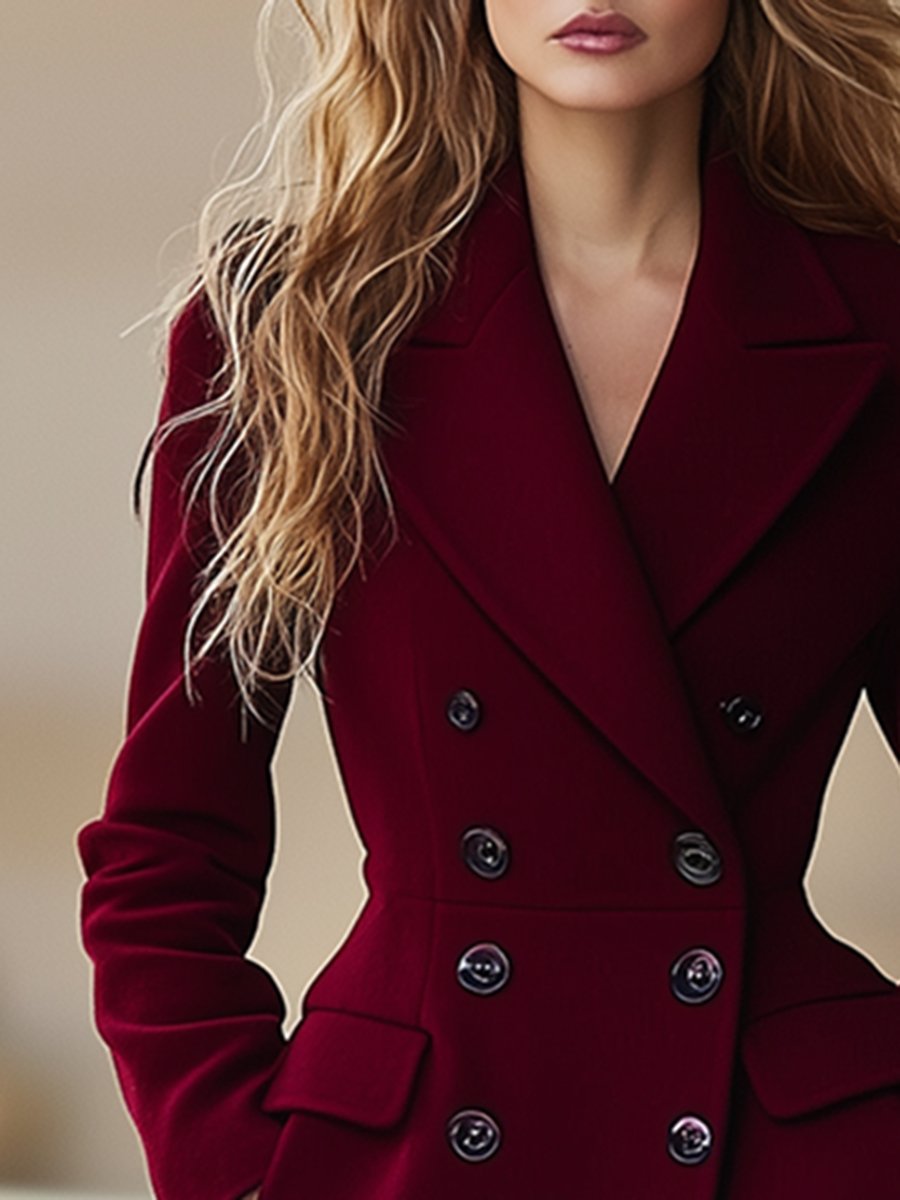 Adeline™ I Manteau Long Élégant pour Bordeau Intemporel