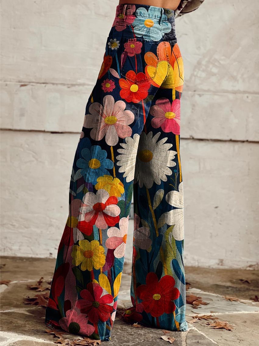 JACQUELINE | Pantalons Élegants et Modernes à Motif Floral